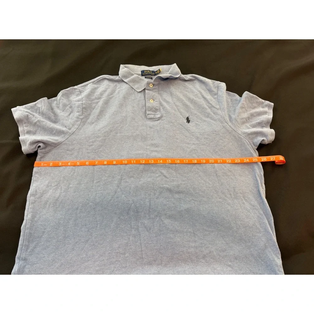 Polo Ralph Lauren Mens XXL Classic Fit Short Sleeve Pique Polo Shirt Light Blue